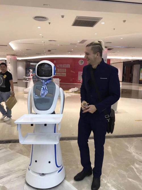 享受高安激光行走餐厅房地产销售中心ktv酒店庆典商场智能配送机器人